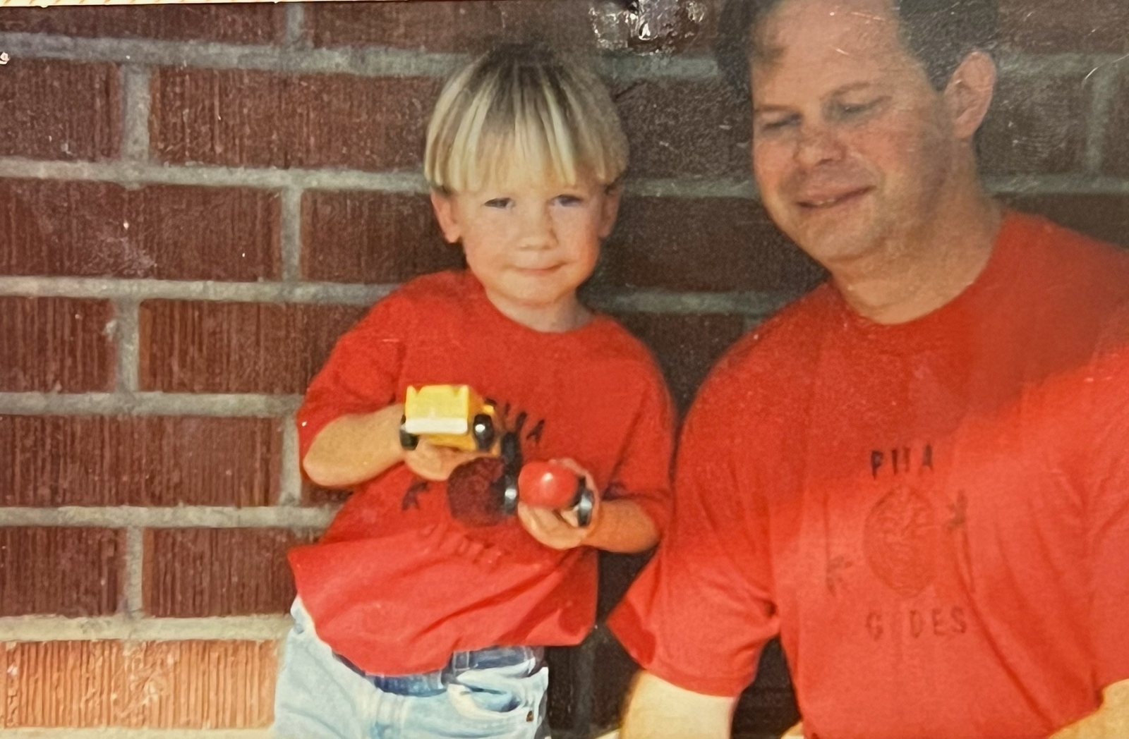 Richard with his son as a young boy
