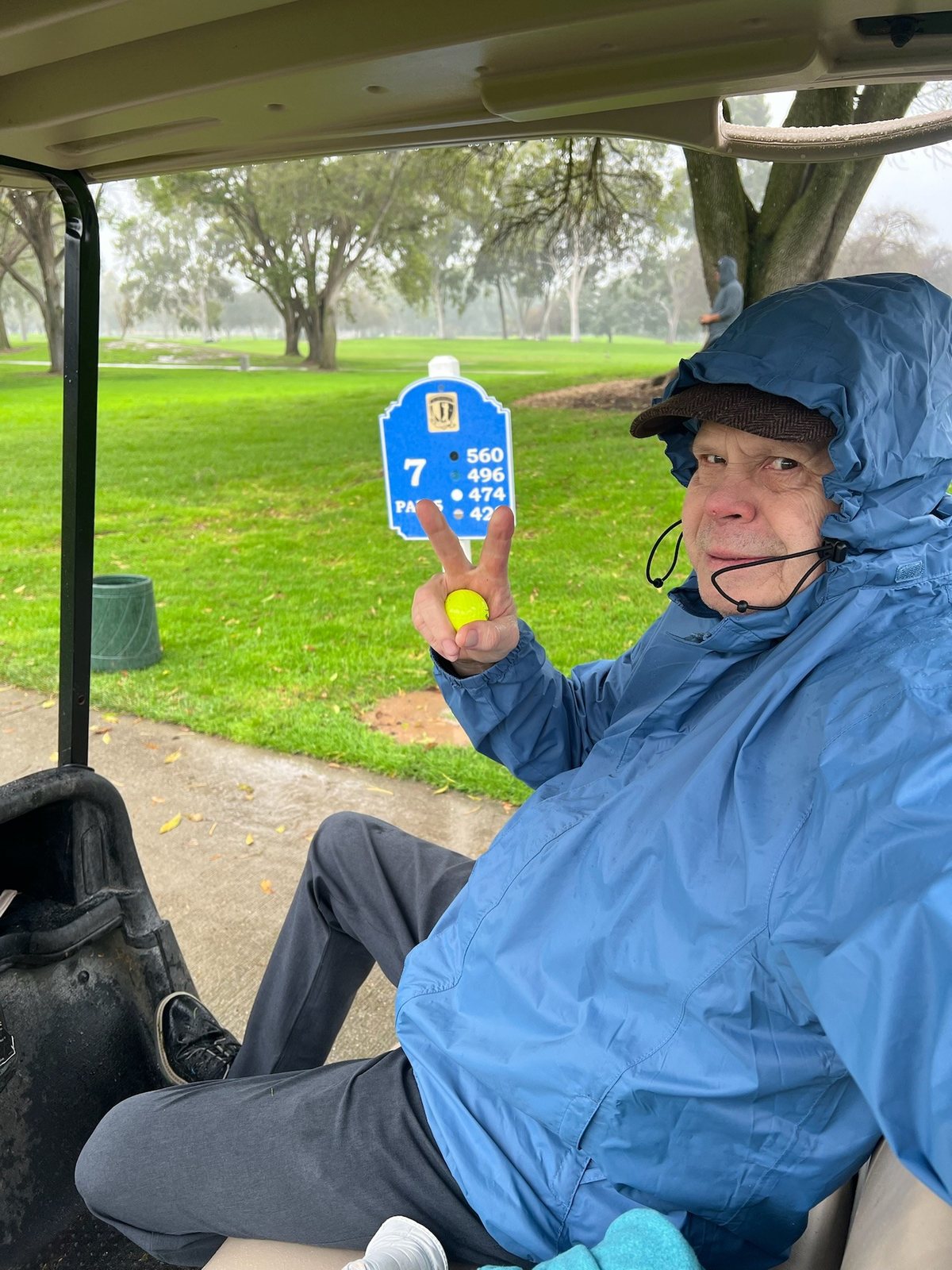 A rainy day on the course